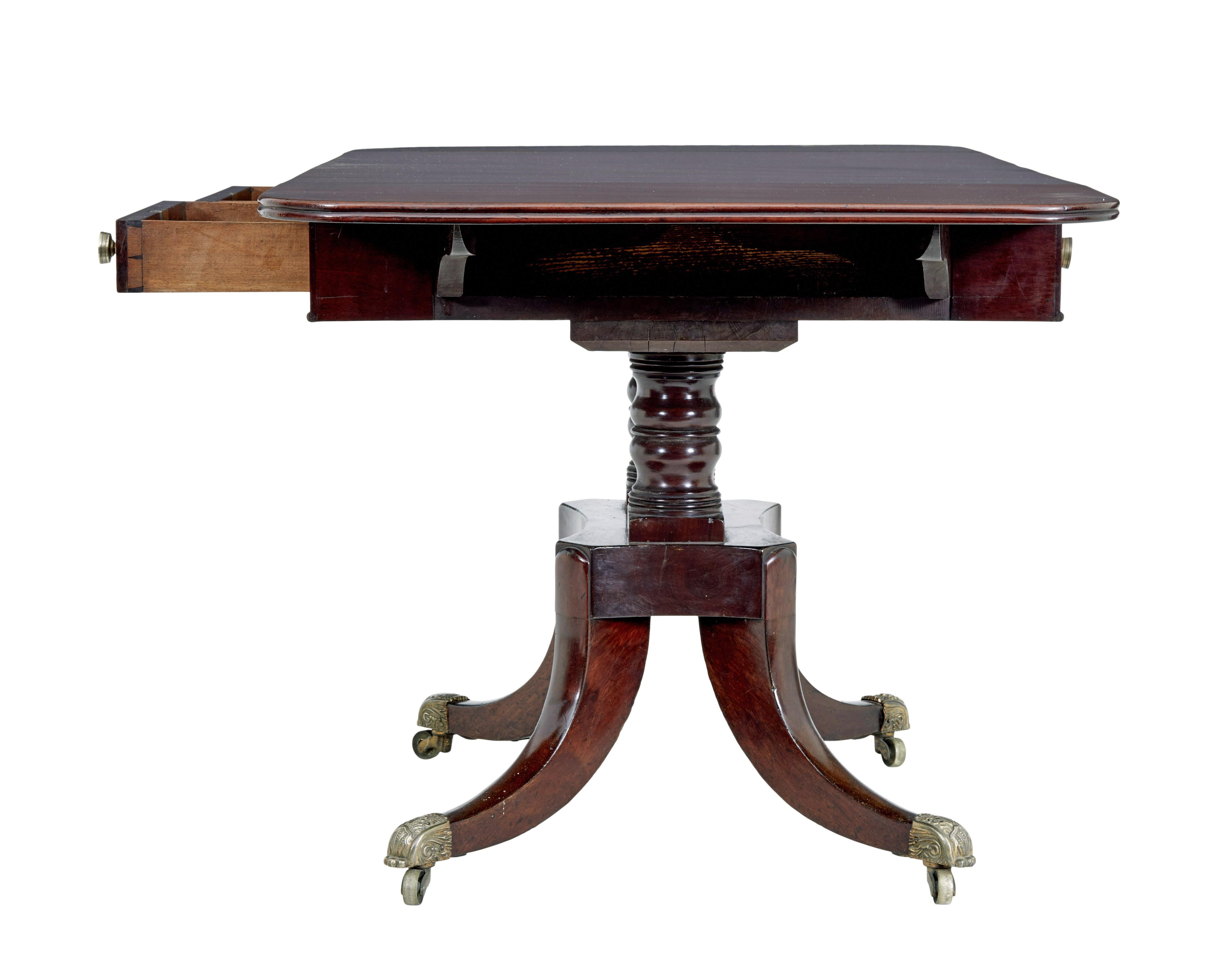 Hand-Crafted 19th Century Early Victorian Mahogany Sofa Table For Sale
