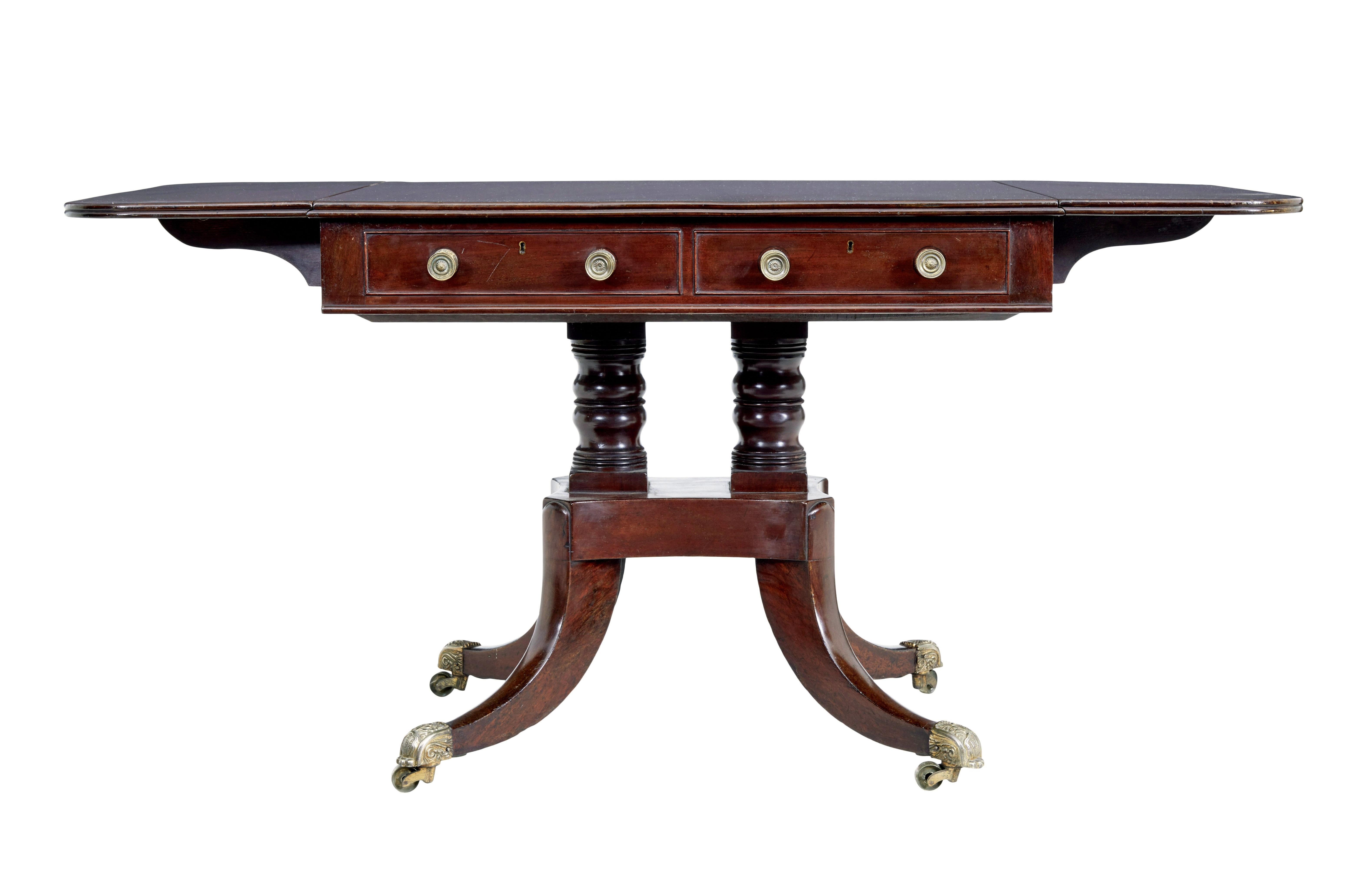 19th Century Early Victorian Mahogany Sofa Table In Good Condition For Sale In Debenham, Suffolk