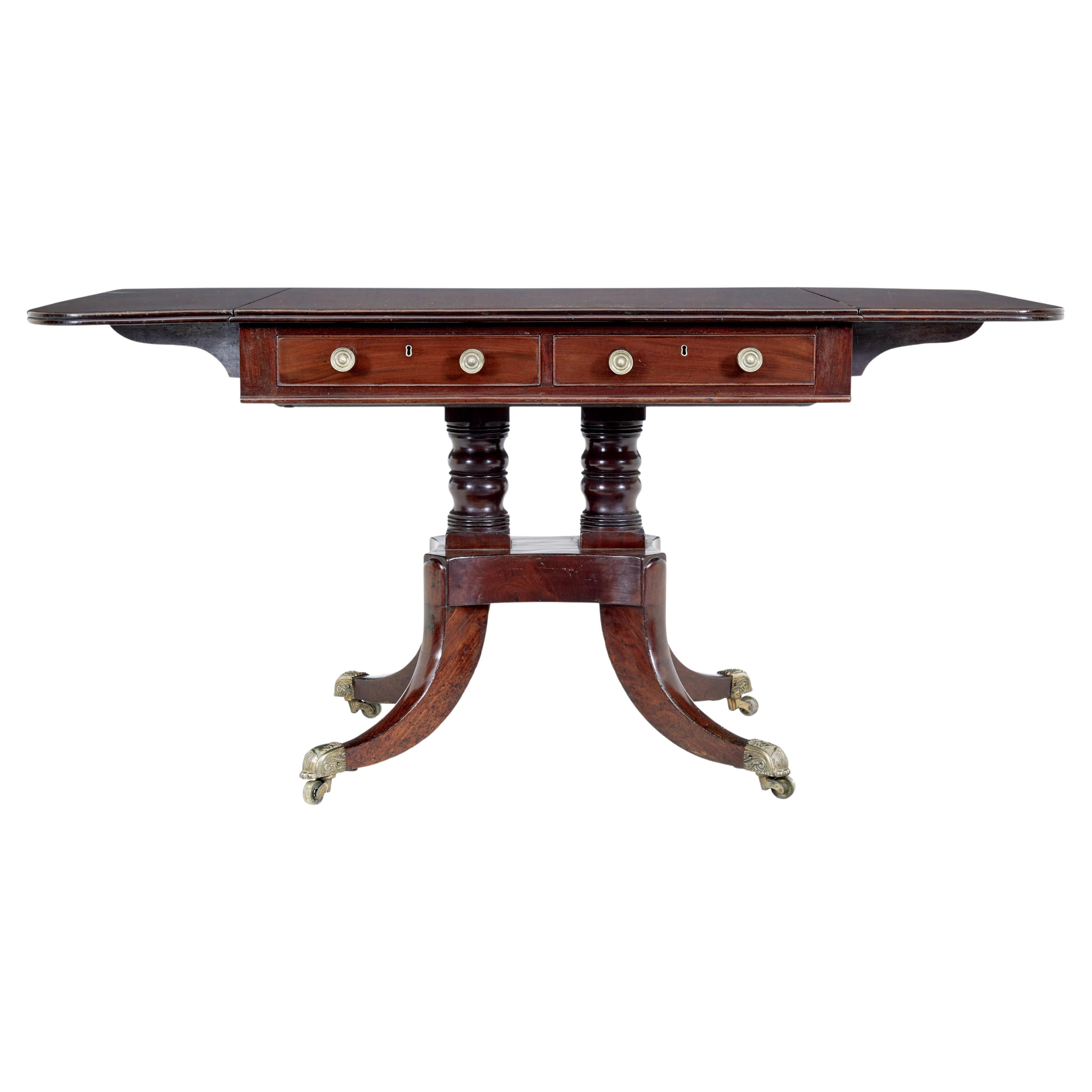 19th Century Early Victorian Mahogany Sofa Table For Sale