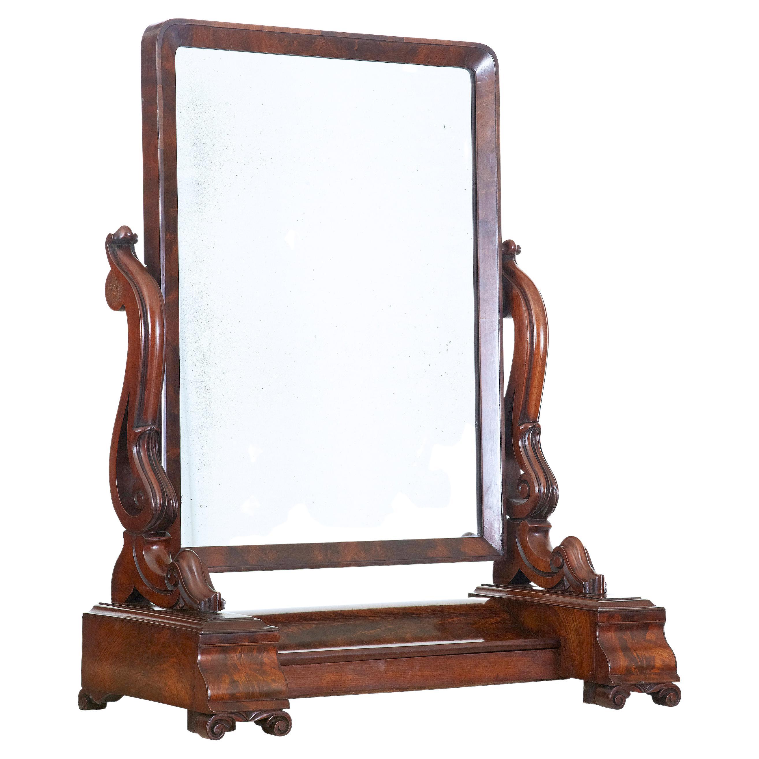 19th Century Early Victorian Mahogany Vanity Mirror at 1stDibs