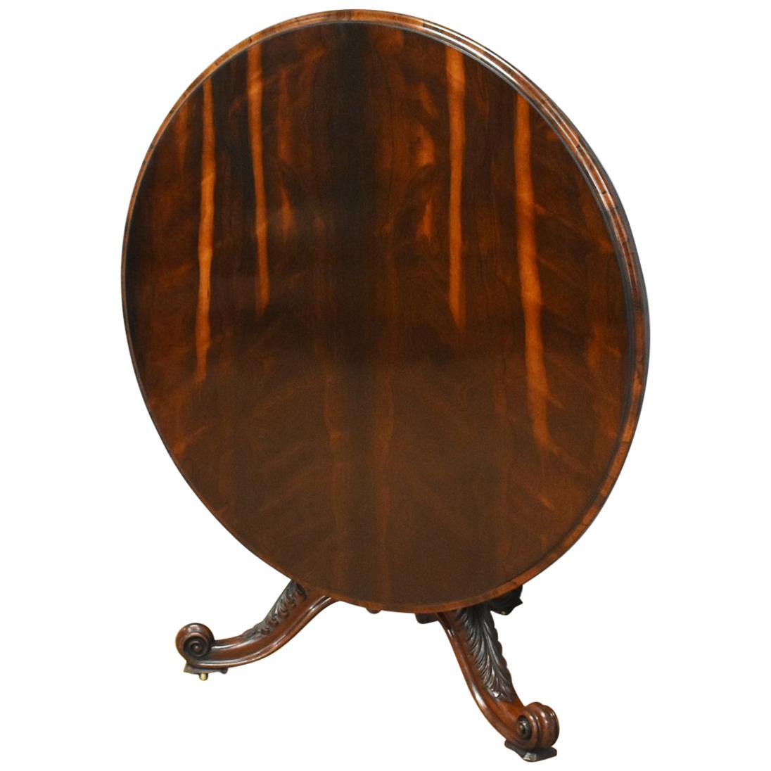 19th Century Early Victorian Rosewood Circular Breakfast Table
