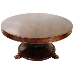 19th Century Early Victorian Round Rosewood Loo Table