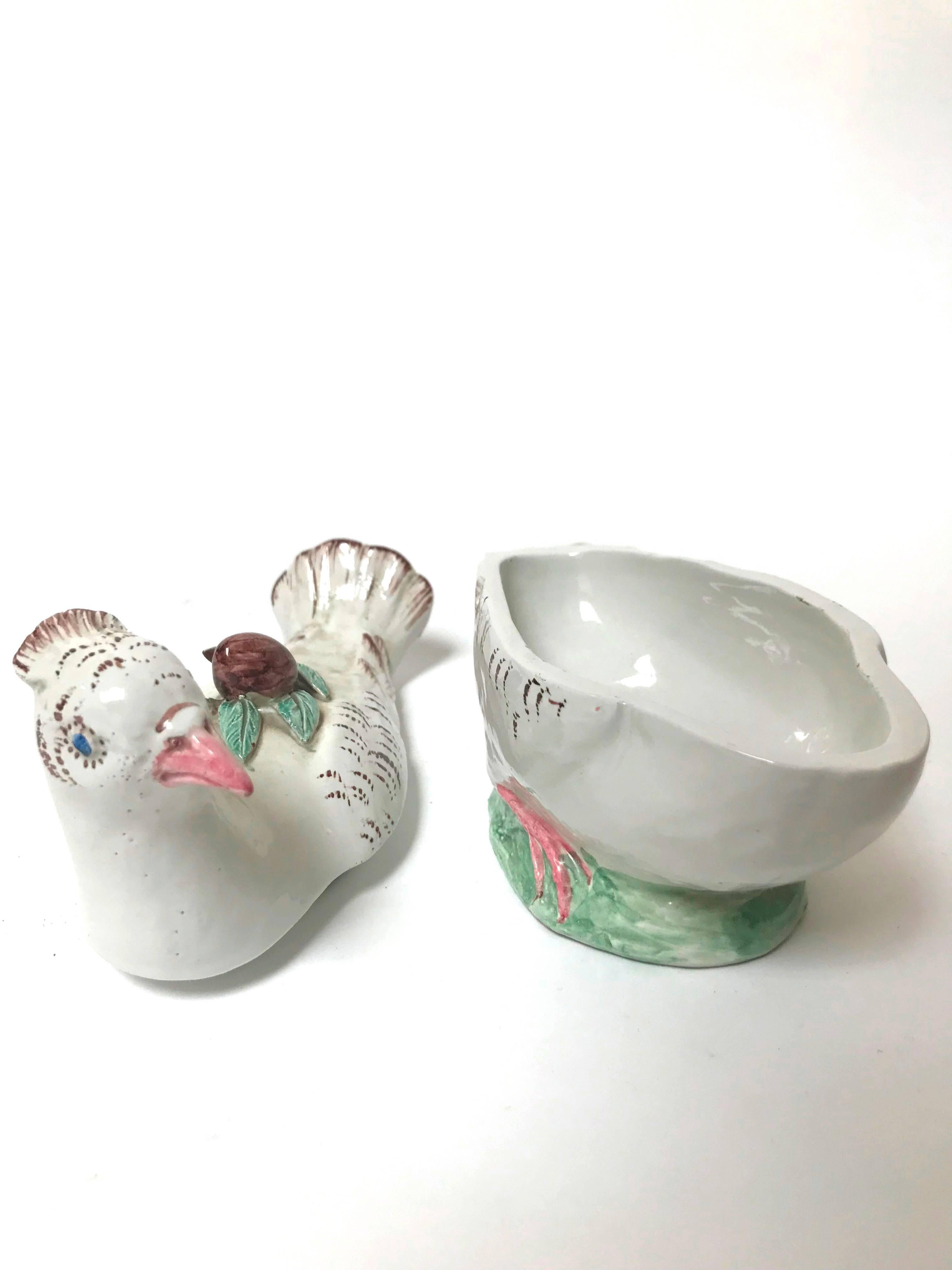 19th Century Earthenware Bird Tureen In Excellent Condition In Dallas, TX