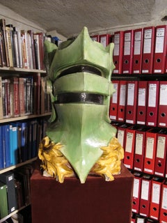 19th Century Earthenware Great Helm Once Part of a Stove