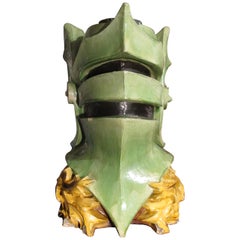 19th Century Earthenware Great Helm Once Part of a Stove