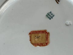 Plato grande Luneville de barro del siglo XIX firmado por Géo Condé