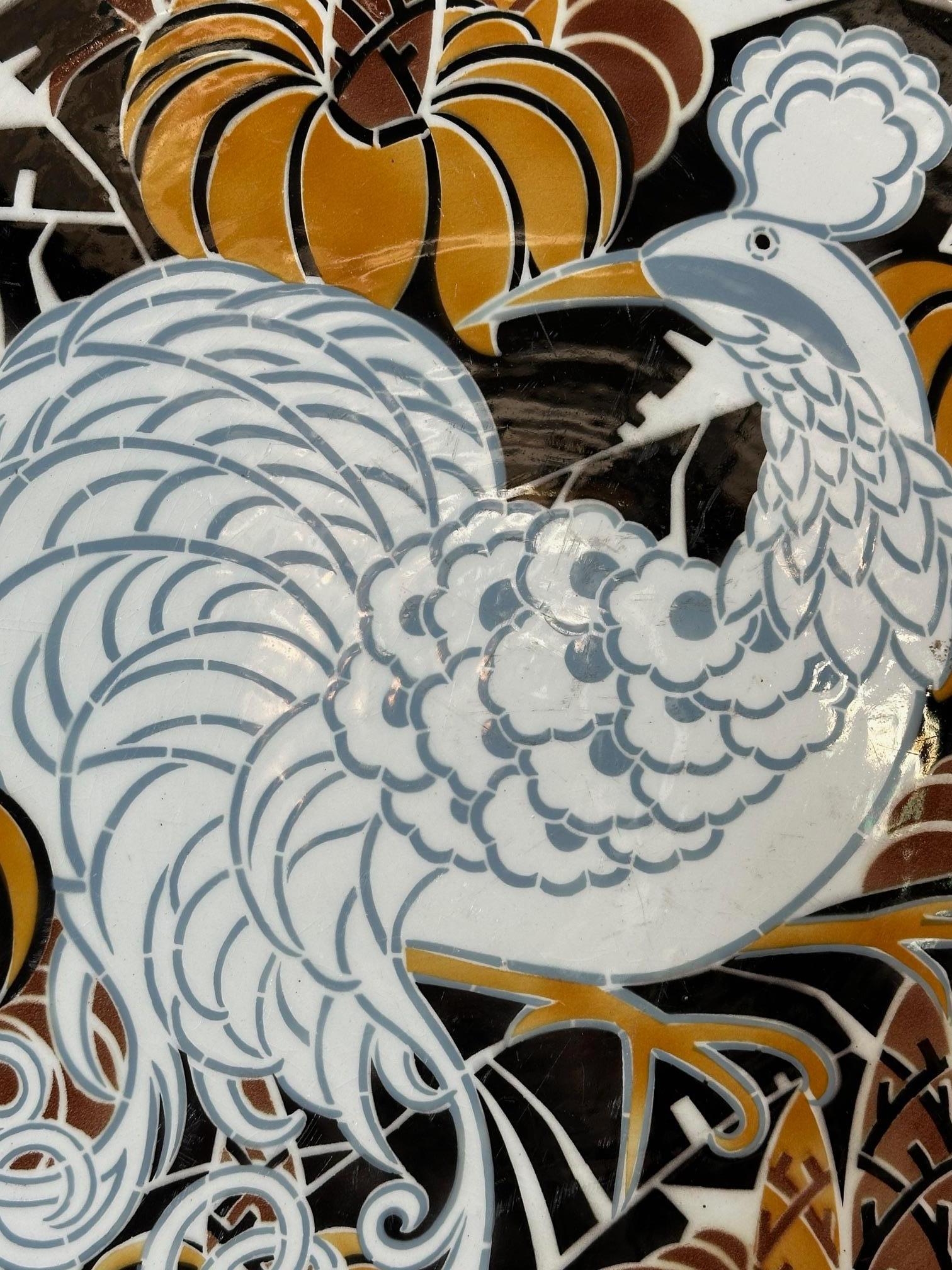 Poterie Grande assiette en faïence de Luneville du 19e siècle signée par Géo Condé en vente