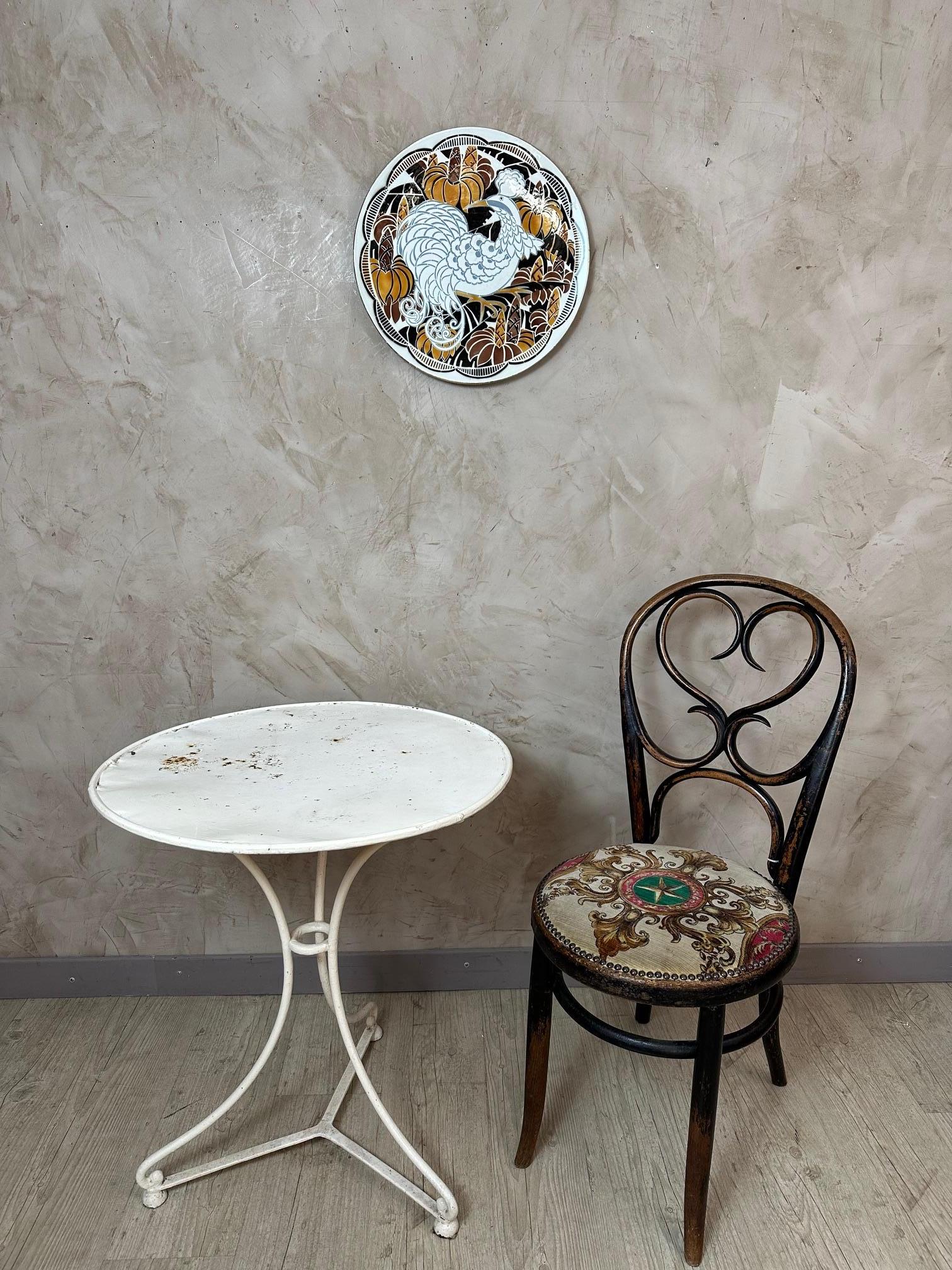 Grande assiette en faïence de Luneville du 19e siècle signée par Géo Condé en vente 1