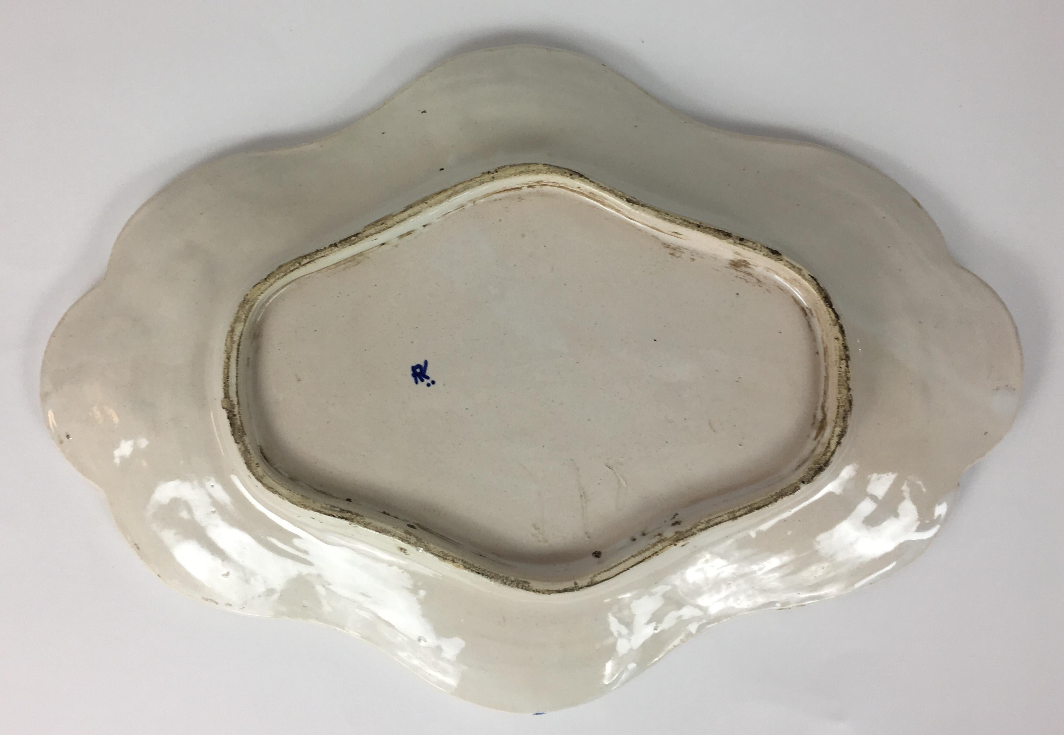 19th Century Earthenware Platter from Roeun France In Good Condition In Miami, FL