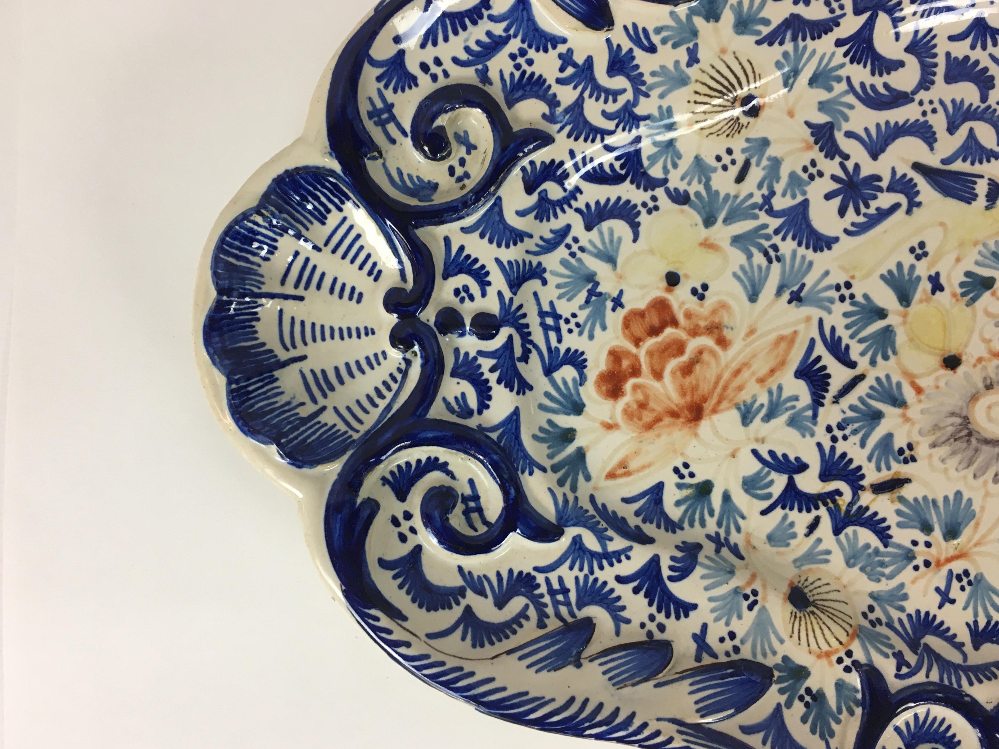 19th Century Earthenware Platter from Roeun France 1