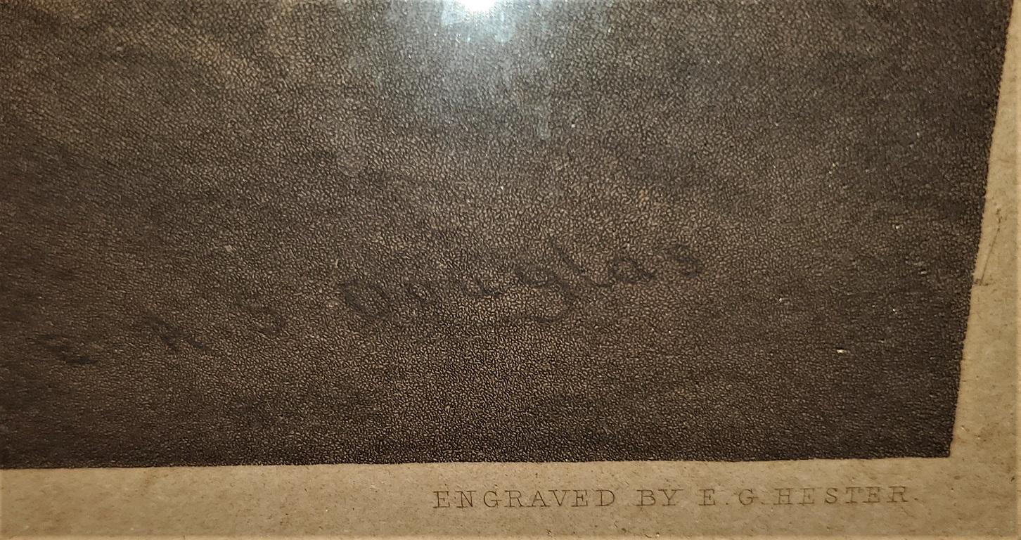 Gravé Gravure aquatinte de la scène de chasse de Douglas Hunt, EAS du 19e siècle en vente
