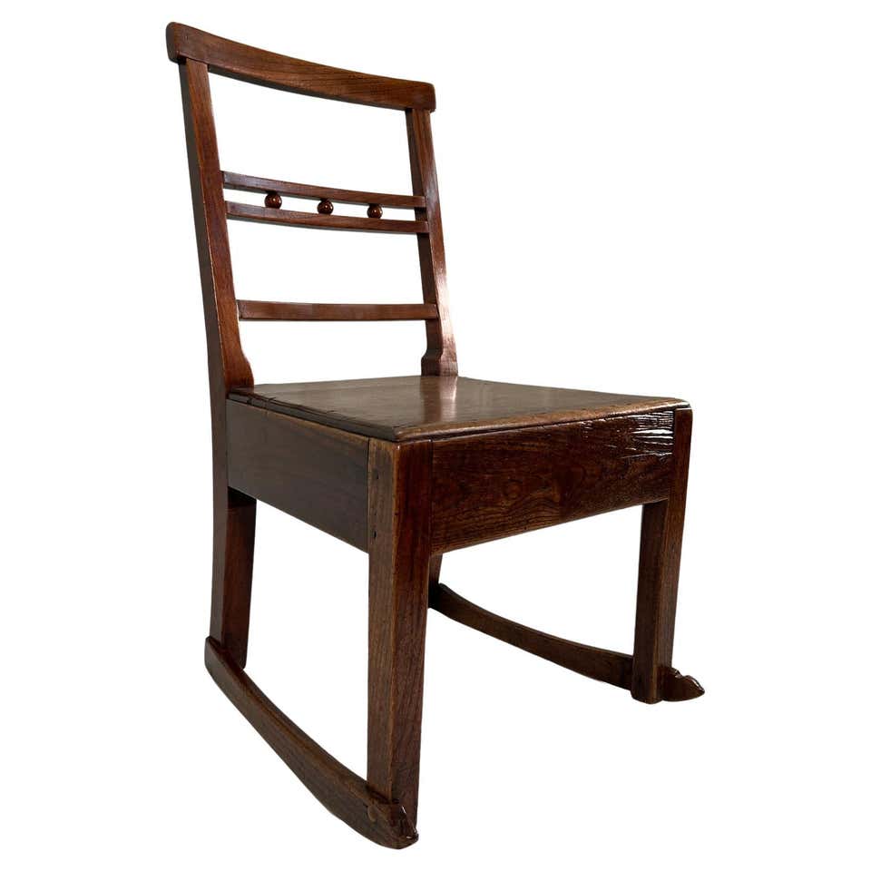 Primitive 19th Century Wing Backed Rocking Chair For Sale at 1stDibs ...