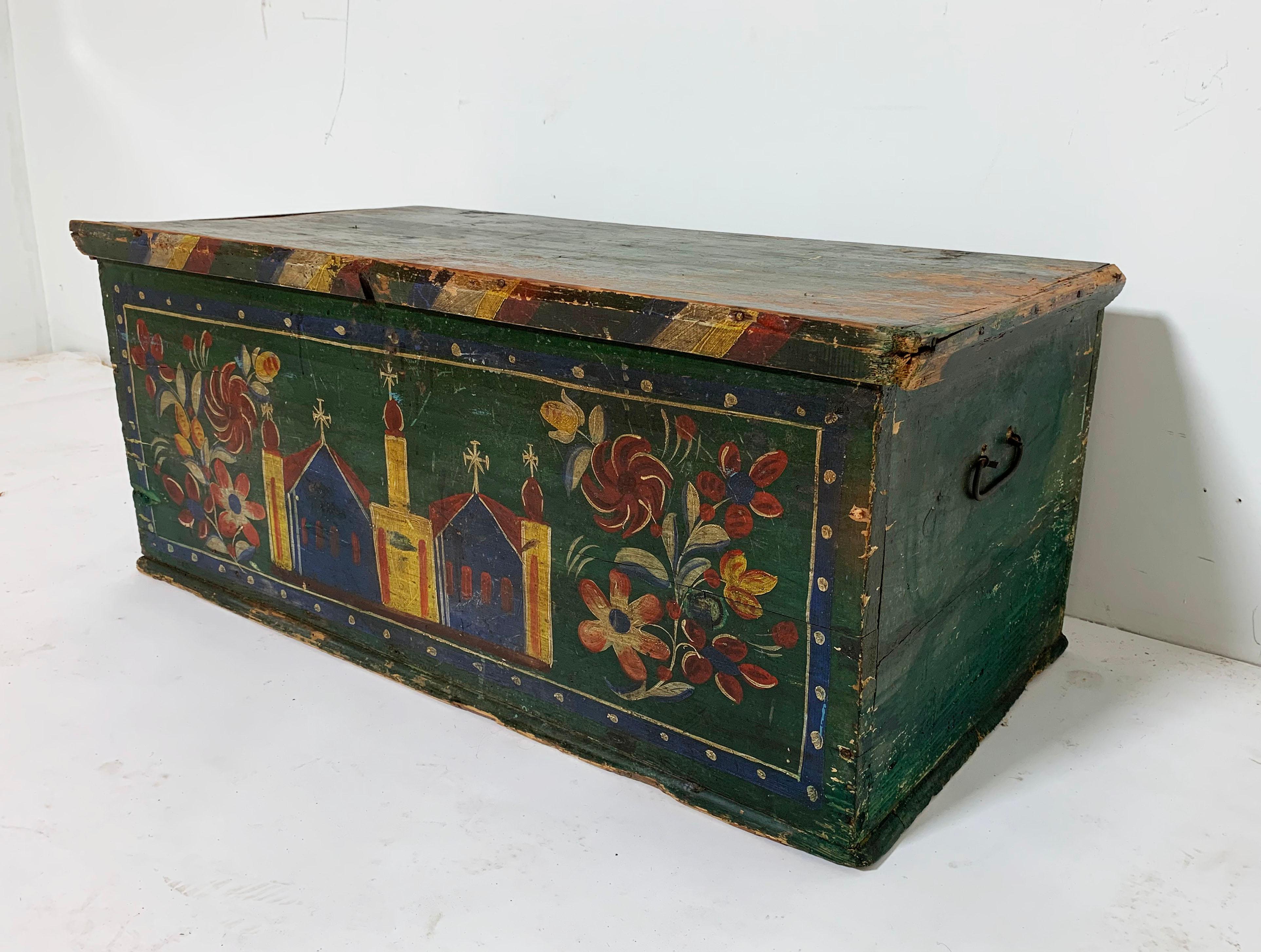 antique painted chest
