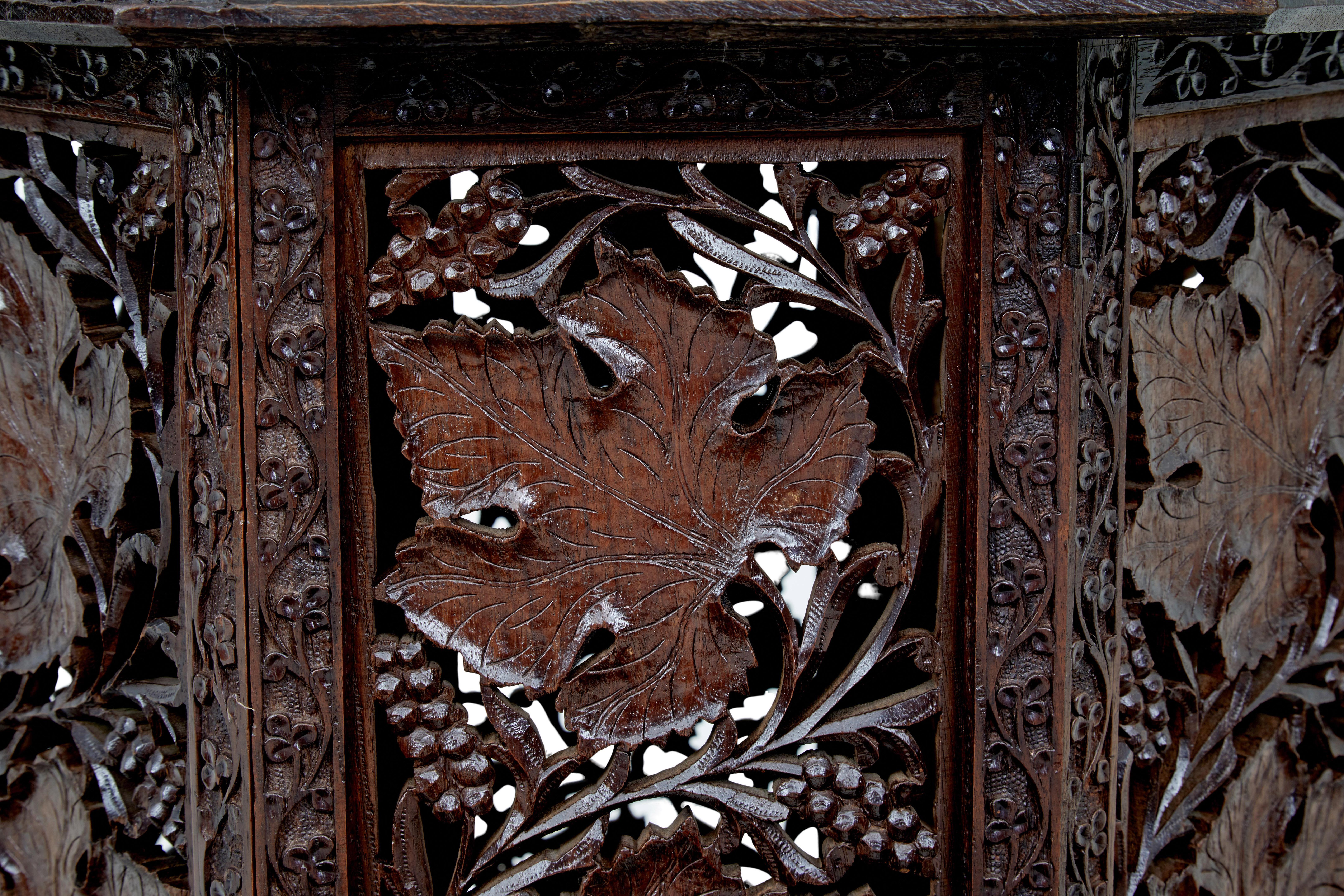 Anglo-Indian 19th Century Eastern Hardwood Carved Octagonal Side Table