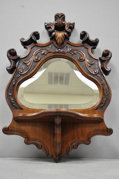 19th Century Eastlake Victorian Carved Walnut Small Wall Shelf