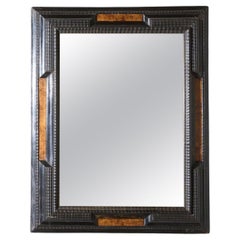 19th century Ebonised and faux tortoiseshell Italian mirror - 1
