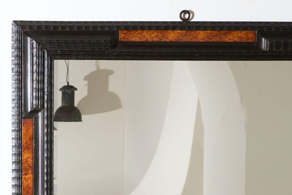 19th Century 19th century Ebonised and Faux tortoiseshell Italian mirror - 2 For Sale