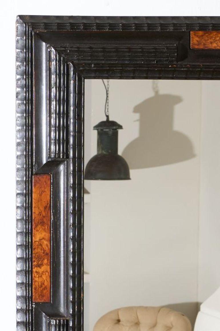 19th century Ebonised and Faux tortoiseshell Italian mirror - 2 For Sale 1