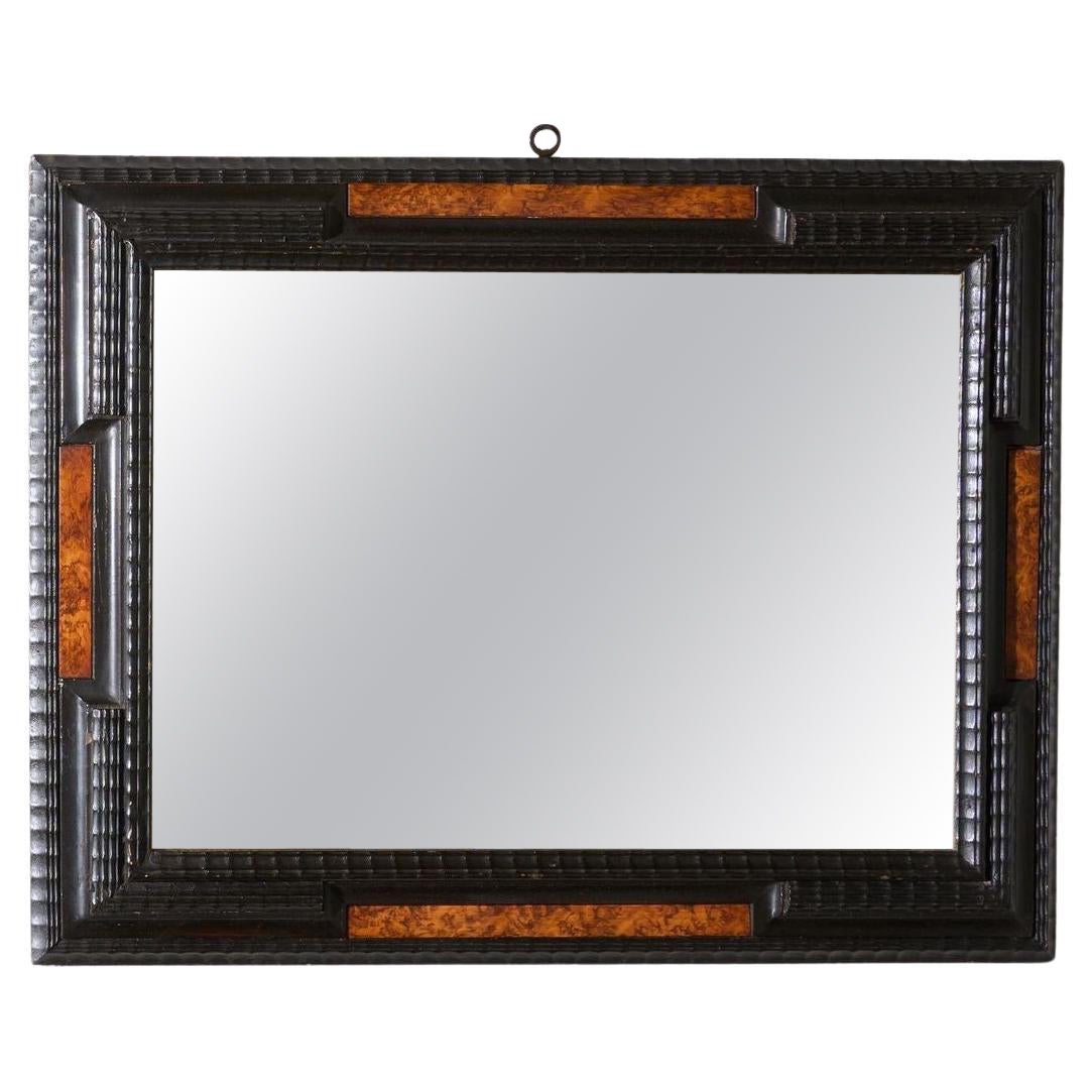 19th century Ebonised and Faux tortoiseshell Italian mirror - 2
