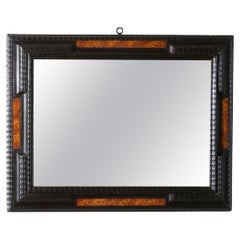 19th century Ebonised and Faux tortoiseshell Italian mirror - 2