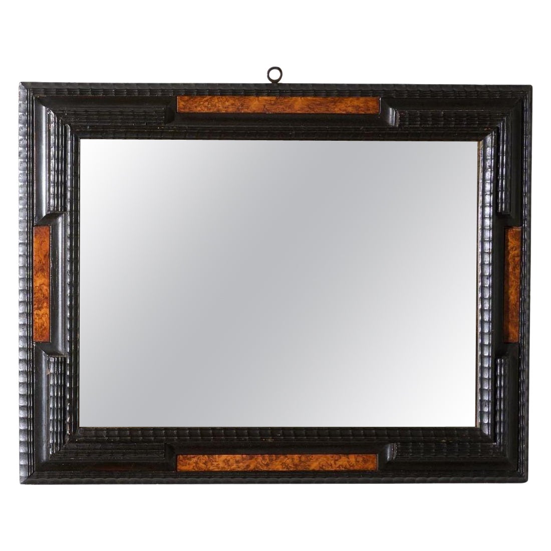 19th century Ebonised and Faux tortoiseshell Italian mirror - 2 For Sale