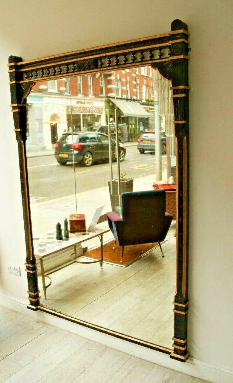 19th Century Ebonised and Gilt Aesthetic Movement Overmantel/Pier Mirror In Good Condition In London, GB