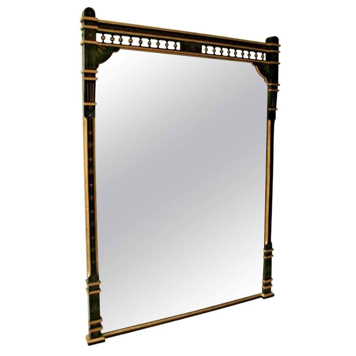 19th Century Ebonised and Gilt Aesthetic Movement Overmantel/Pier Mirror