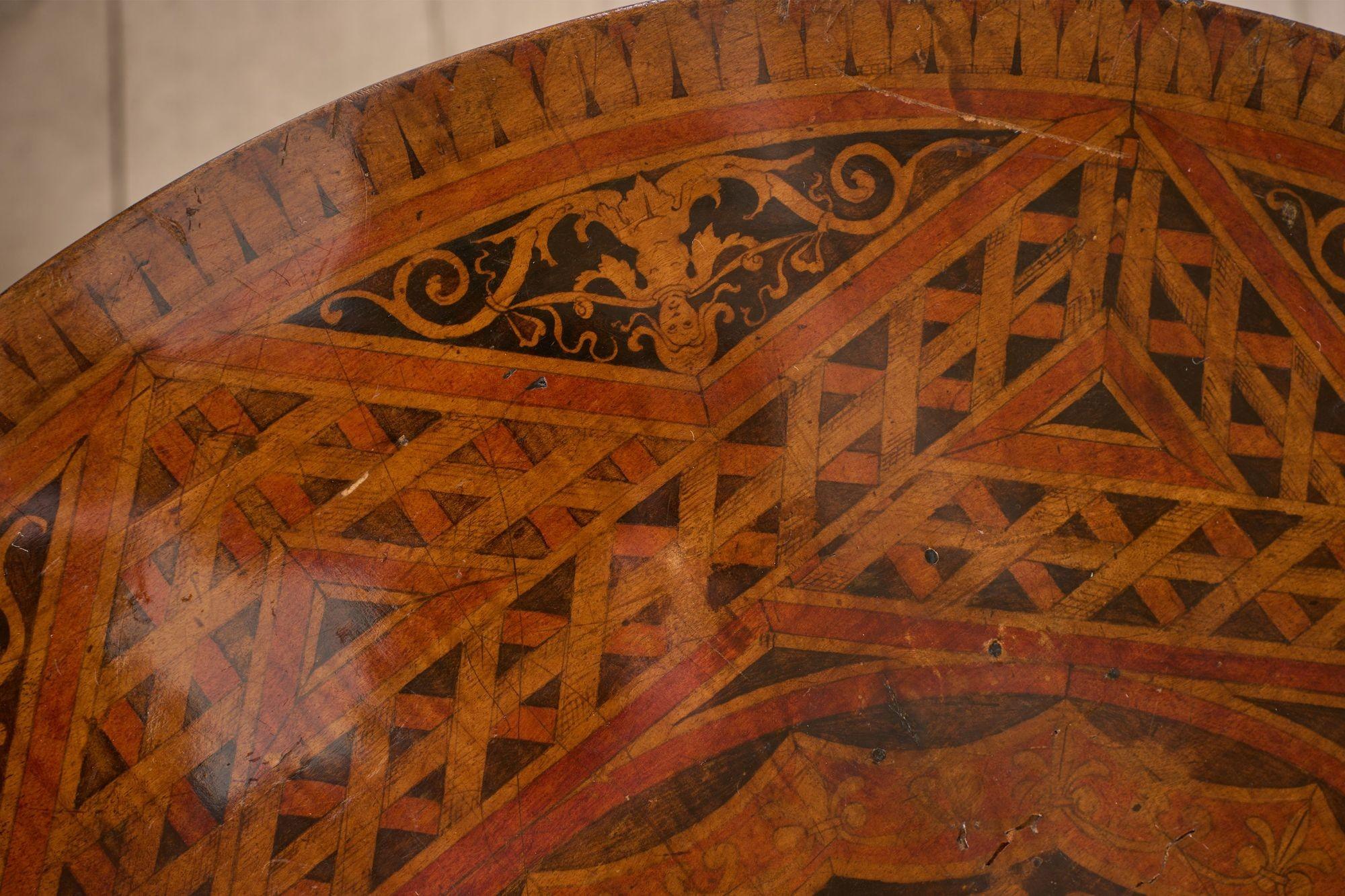 19th Century 19th century Ebonised and painted masonic table For Sale