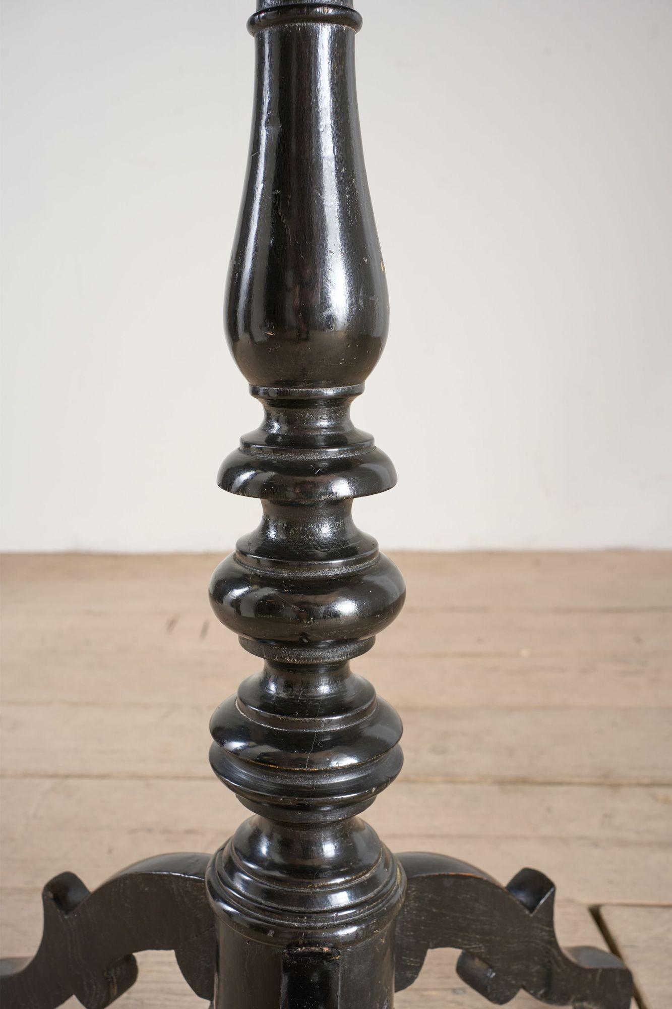 19th century Ebonised and painted masonic table For Sale 2