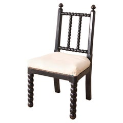 19th century Ebonised Bobbin turned side chair