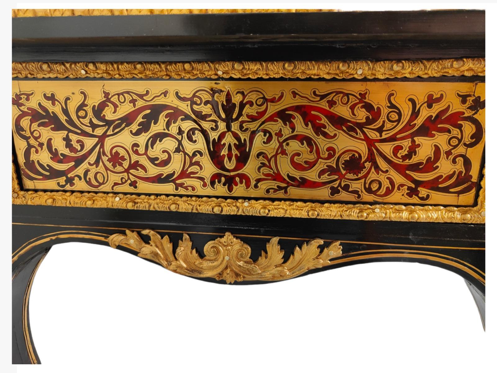 French 19th Century Ebonised Boulle Bonheur Du Jour Cabinet For Sale