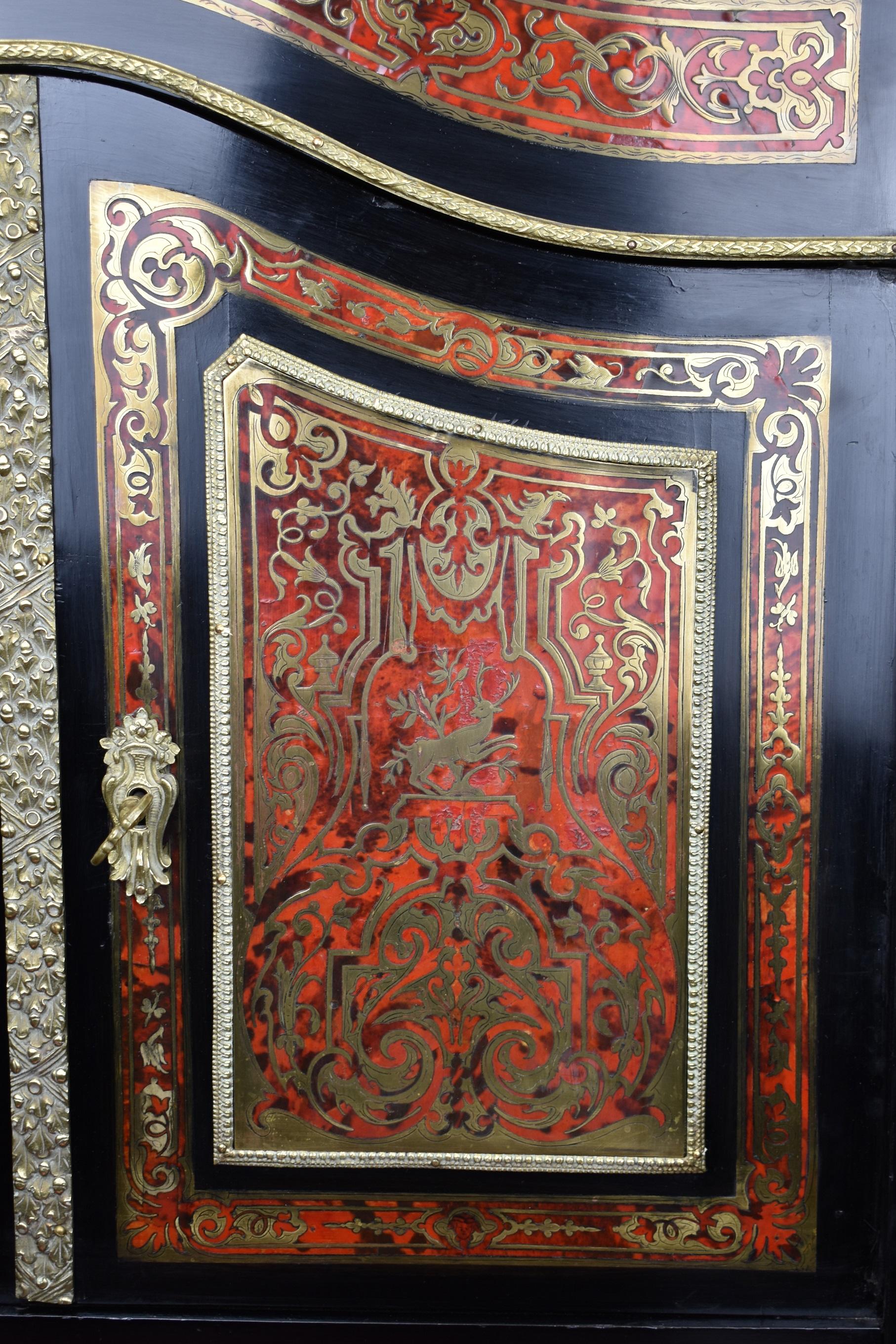 19th Century Ebonised Boulle Bonheur Du Jour In Good Condition For Sale In Chelmsford, Essex