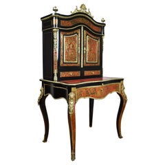 Boulle Bonheur Du Jour ebanizzato del XIX secolo