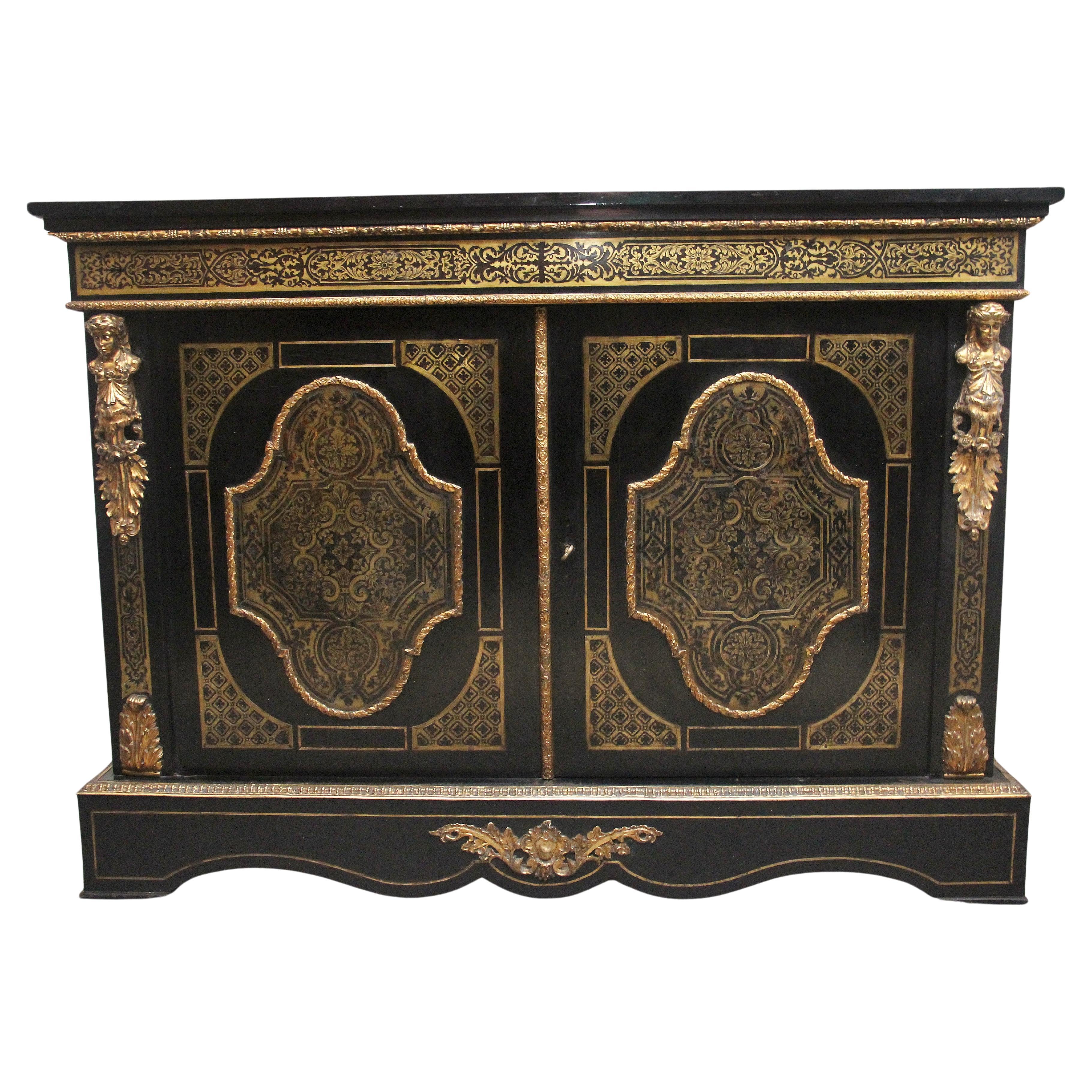 19th Century ebonised boulle cabinet