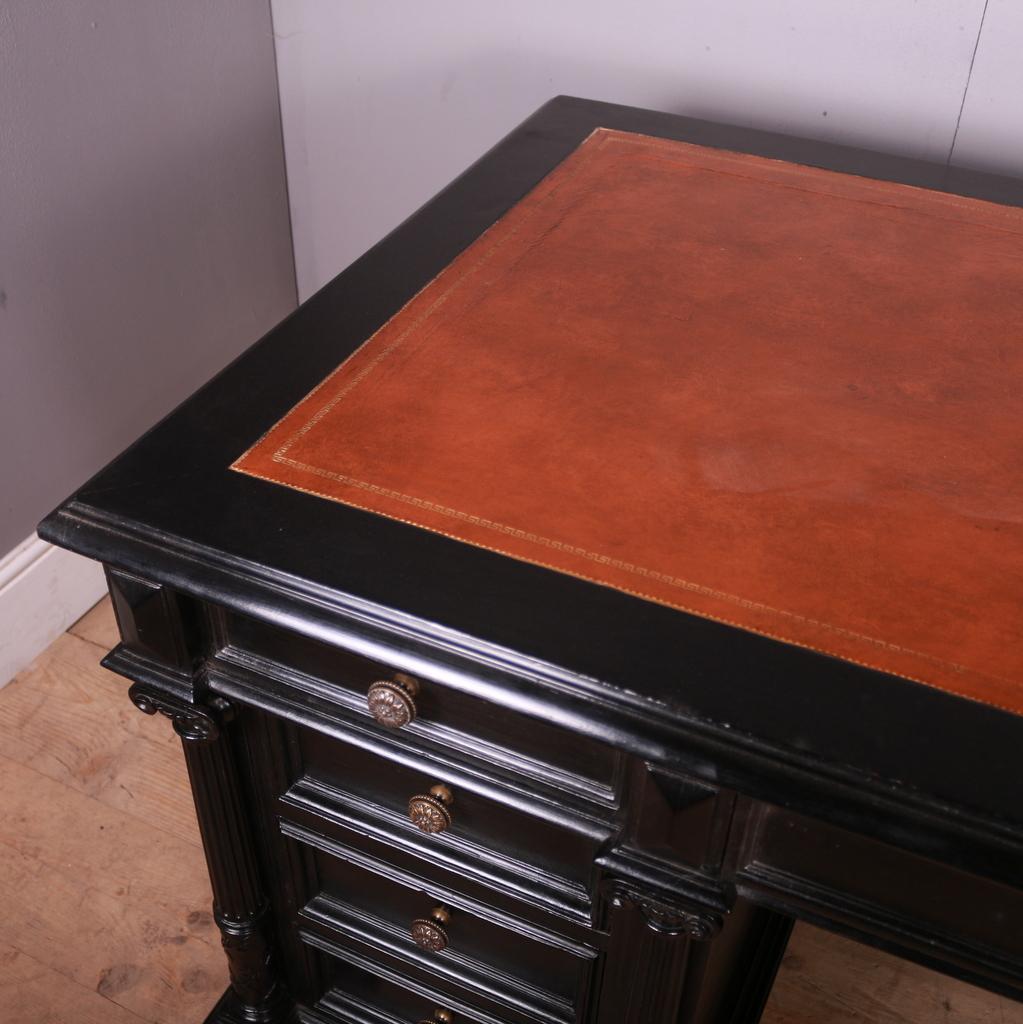 Oak 19th Century Ebonised Desk For Sale