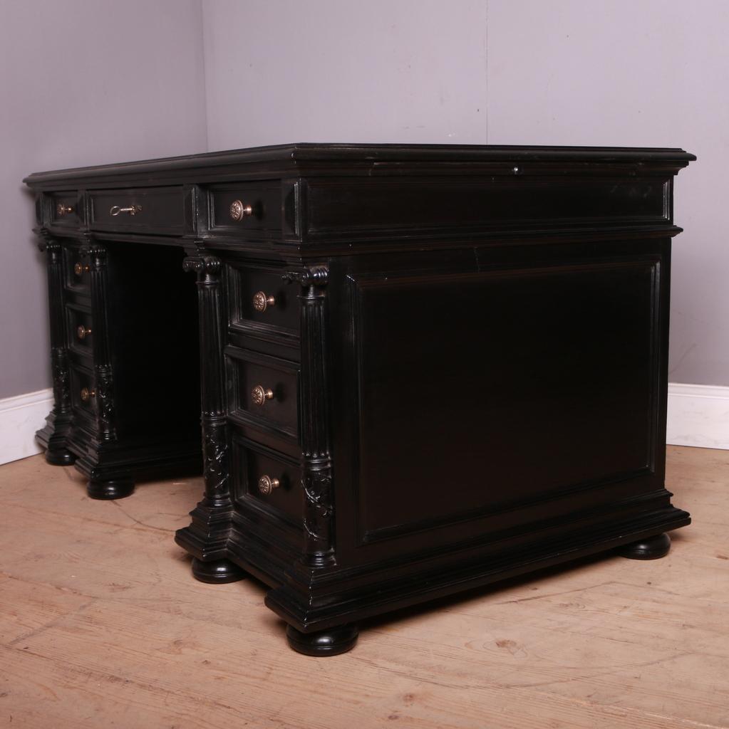 19th Century Ebonised Desk For Sale 4