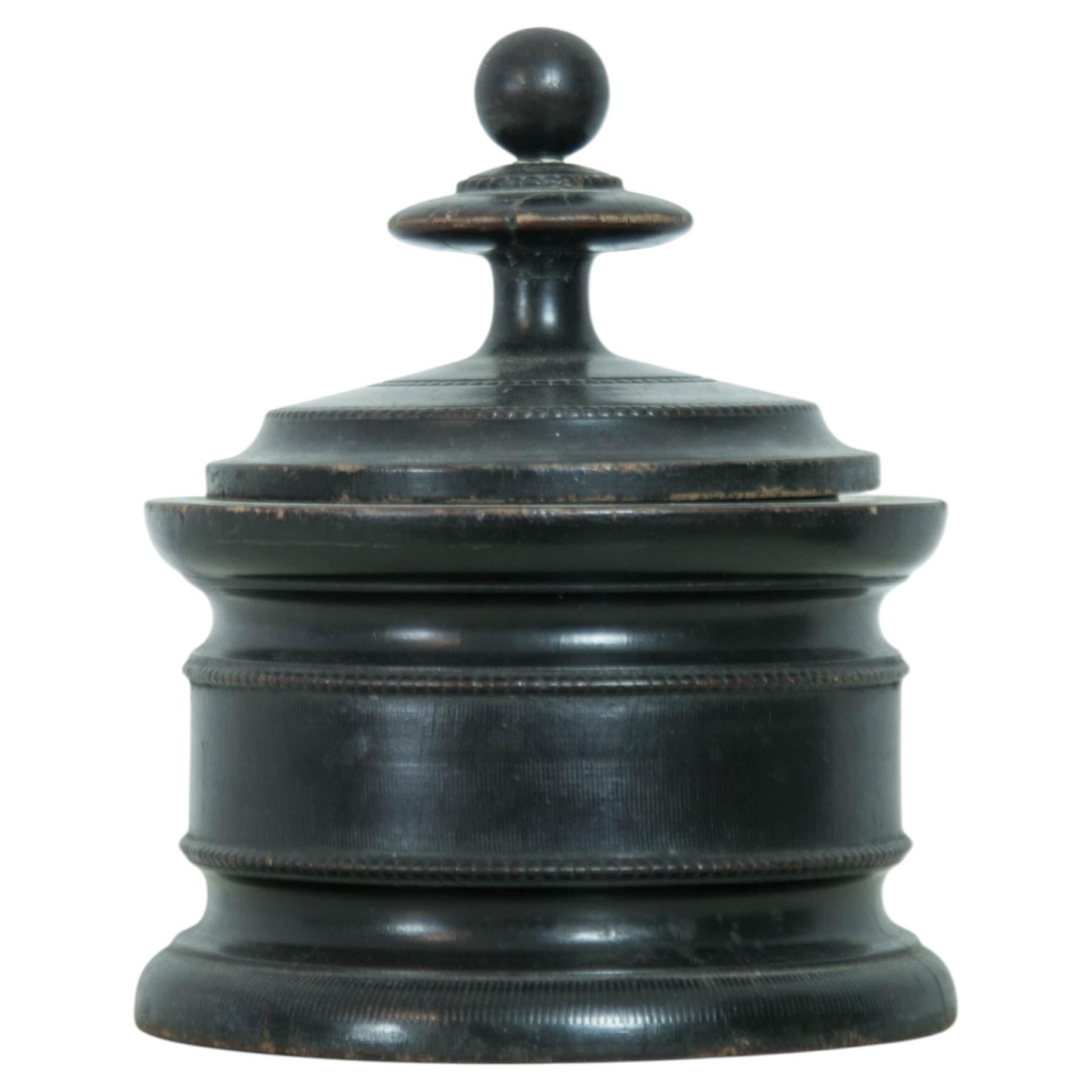 Barattolo olandese per tabacco ebanizzato, in noce, stile barocco, 1880 circa in vendita