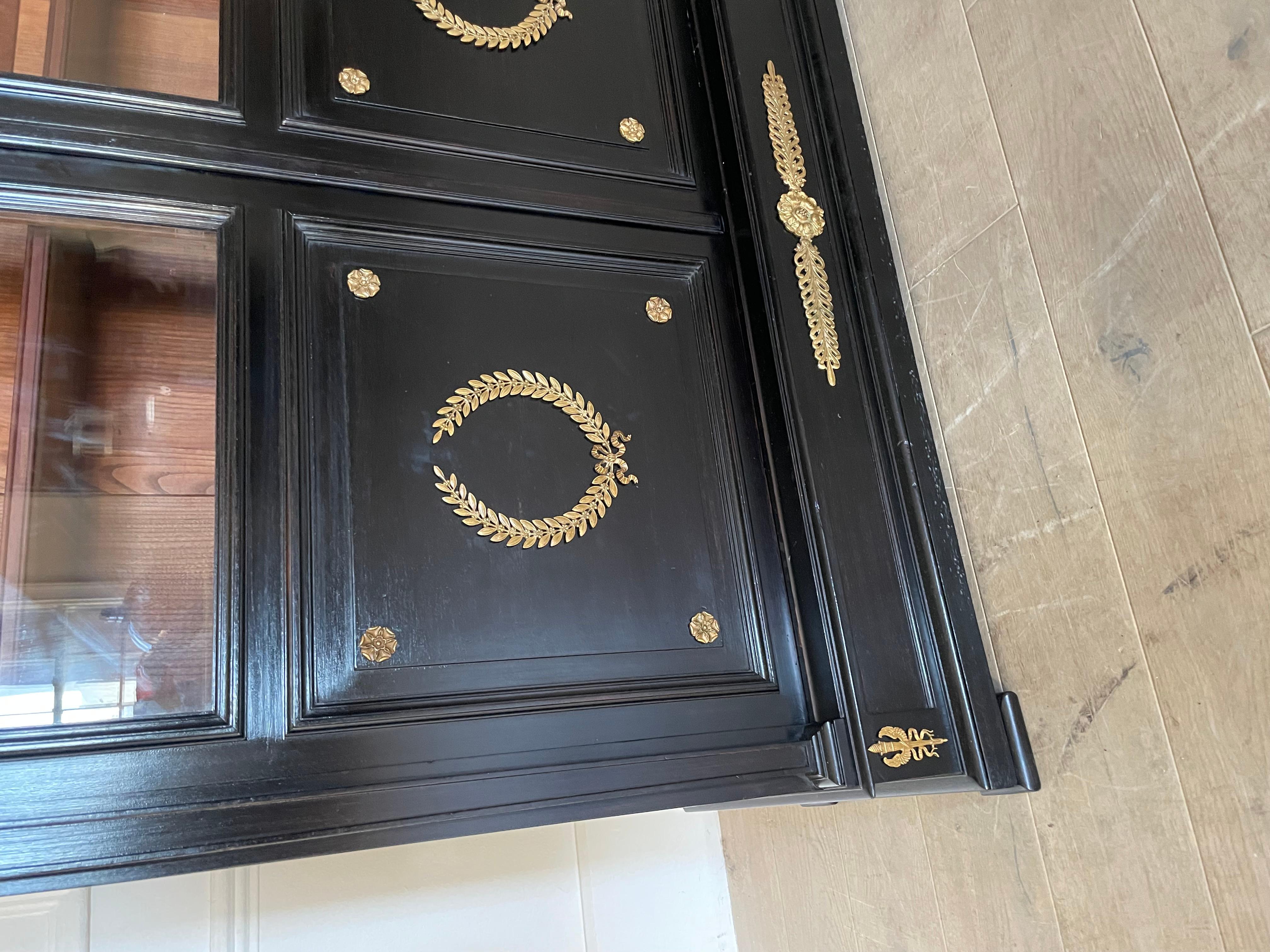 Empire 19th century ebonised empire style bookcase
