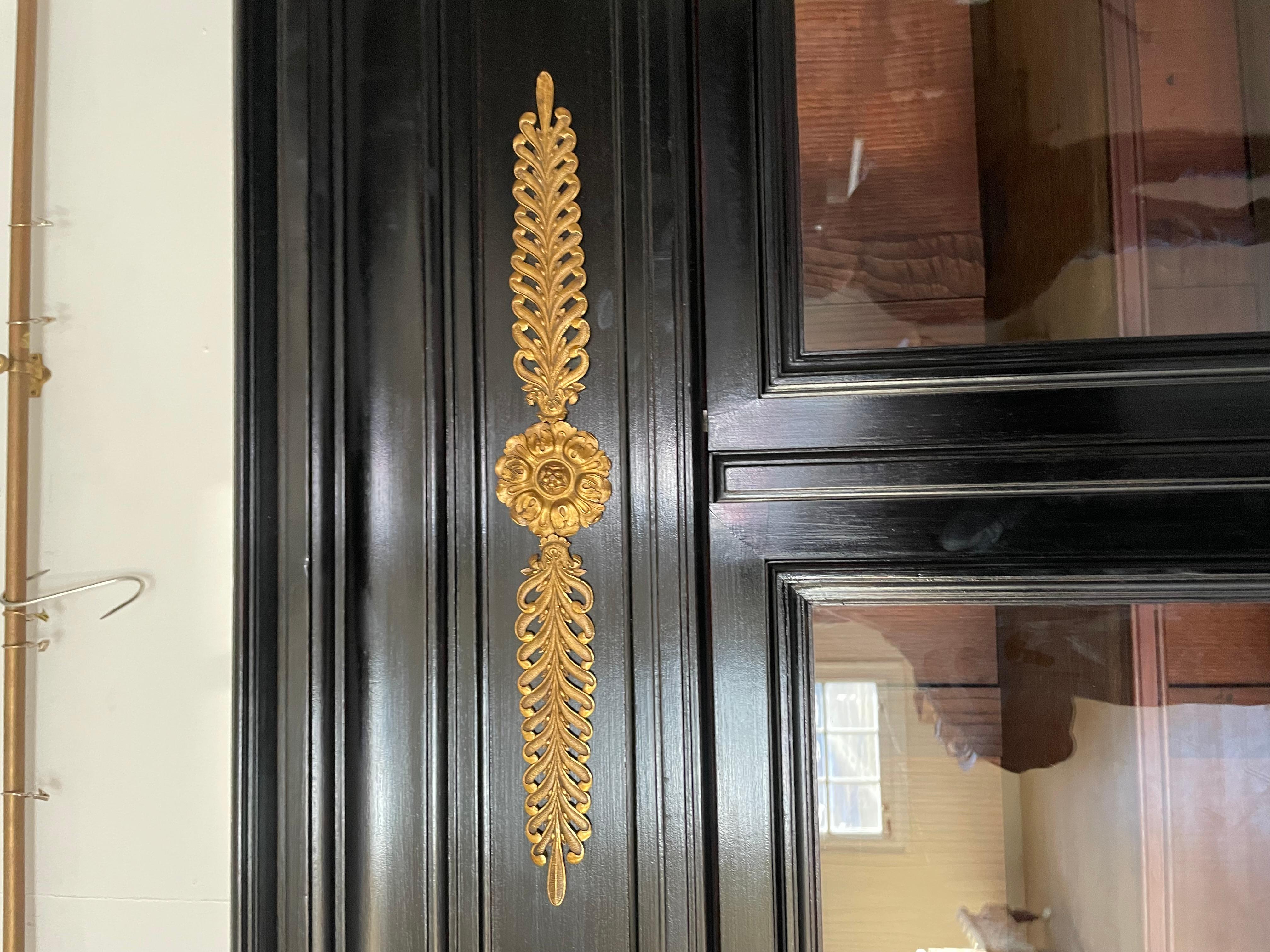 Sapele Wood 19th century ebonised empire style bookcase