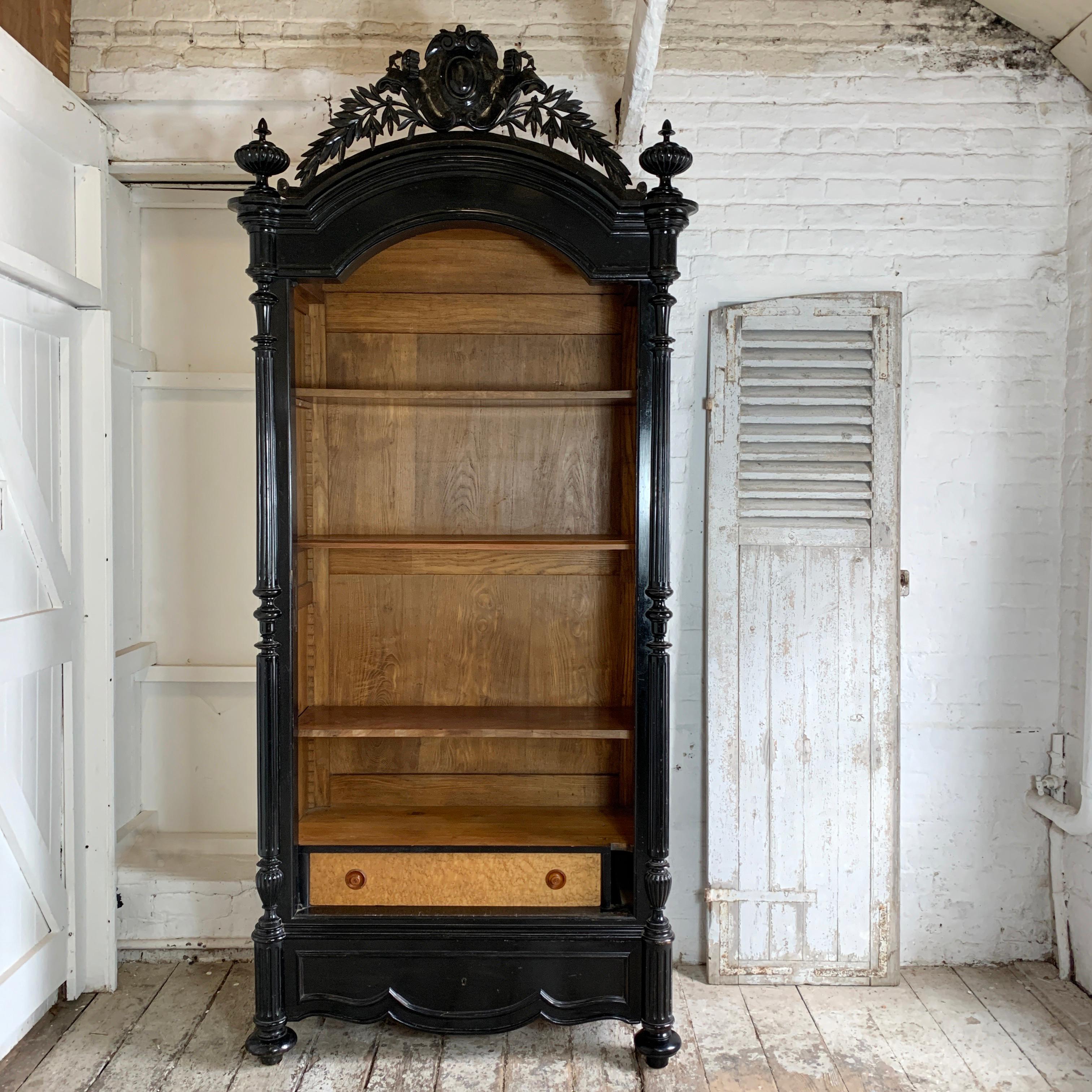 19th Century Ebonised French Gothic Armoire 7