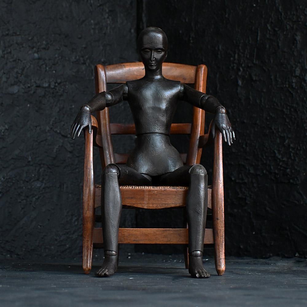 Francese 19th century ebonised large-scale artists layfigure in vendita