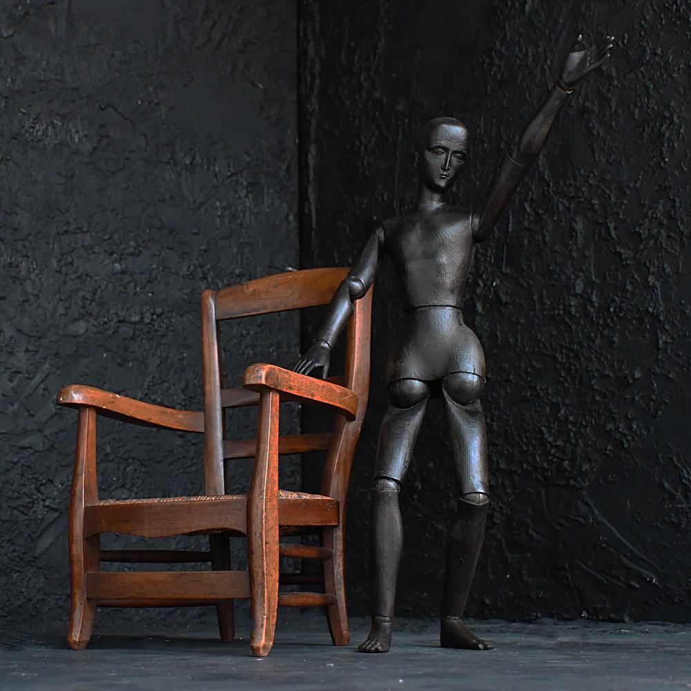 Pino 19th century ebonised large-scale artists layfigure in vendita