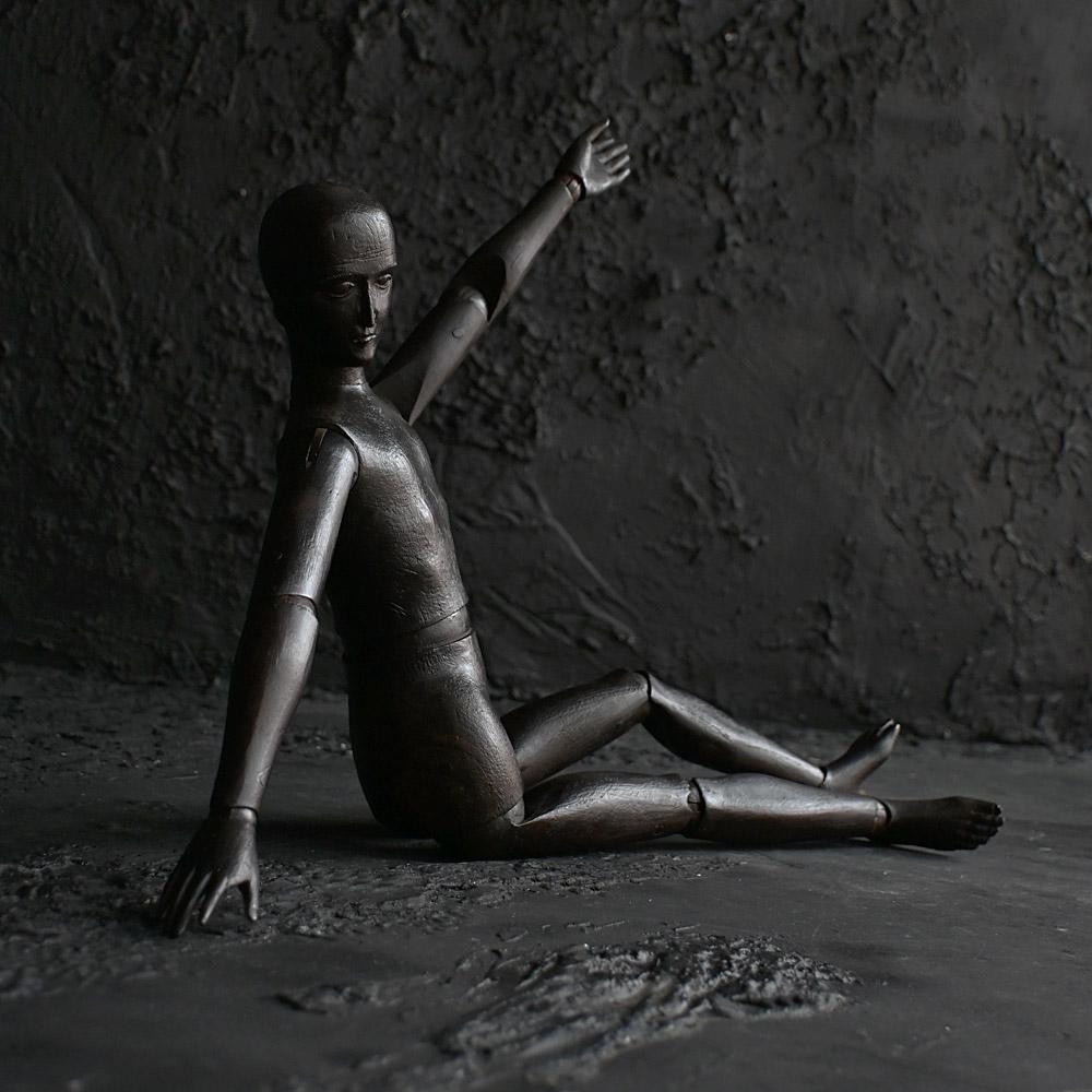 19th century ebonised large-scale artists layfigure in vendita 1
