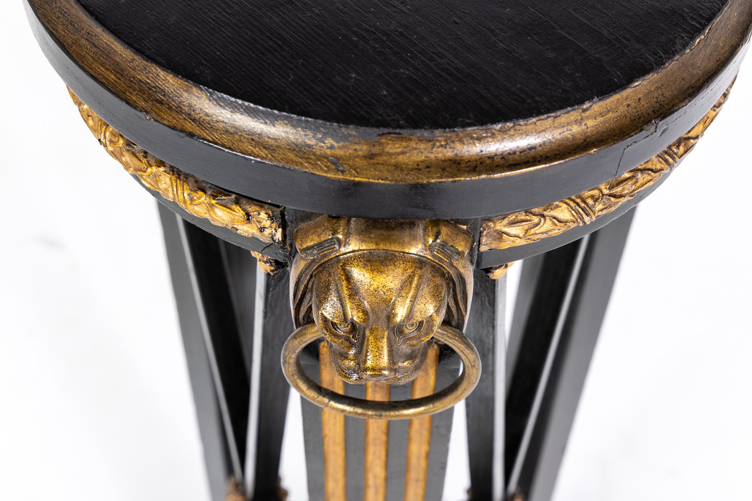 Brass 19th Century Ebonised Torchère For Sale