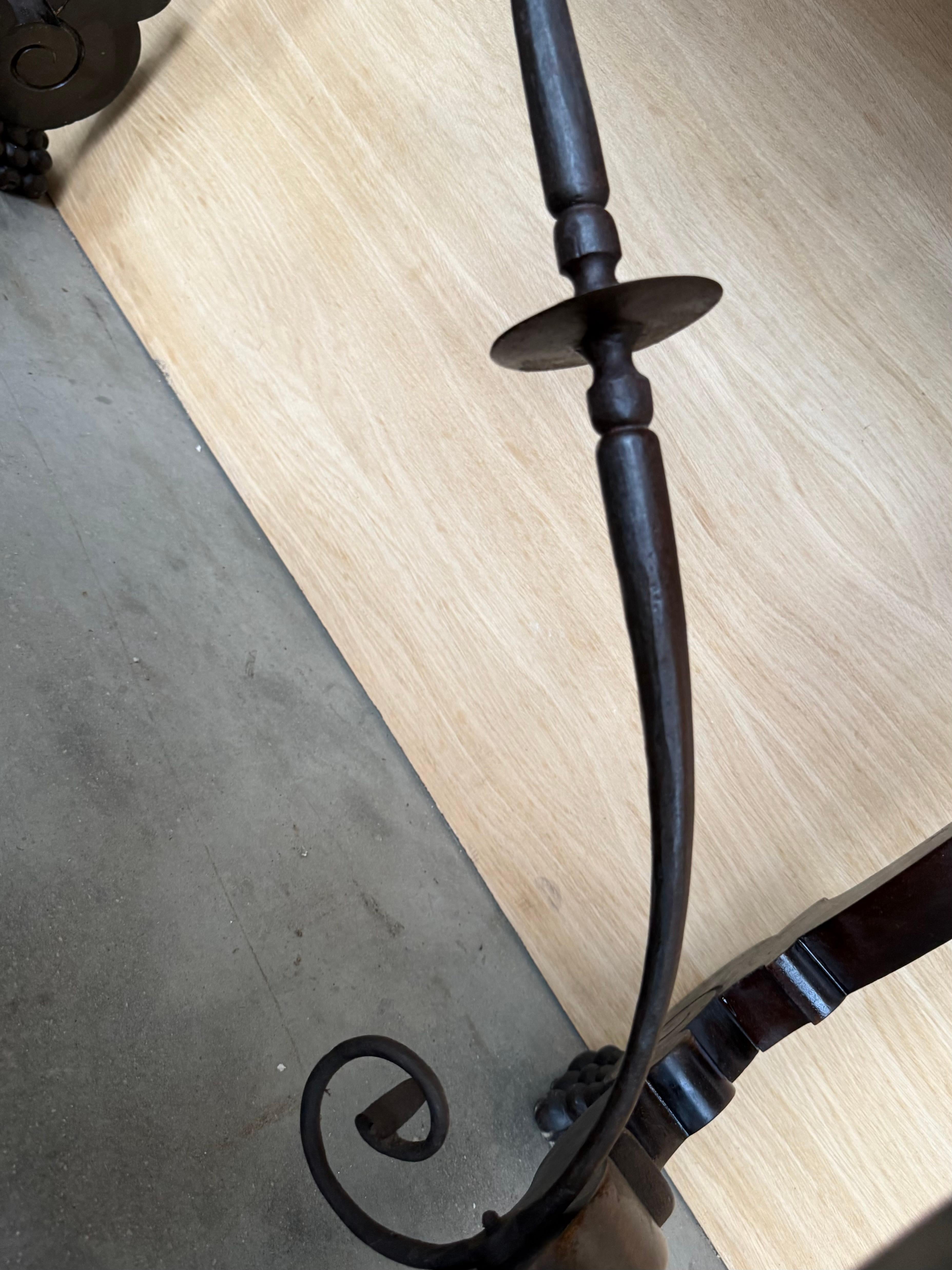 19th Century Ebonized Baroque Spanish Side or Desk Table with Lyre Legs For Sale 11
