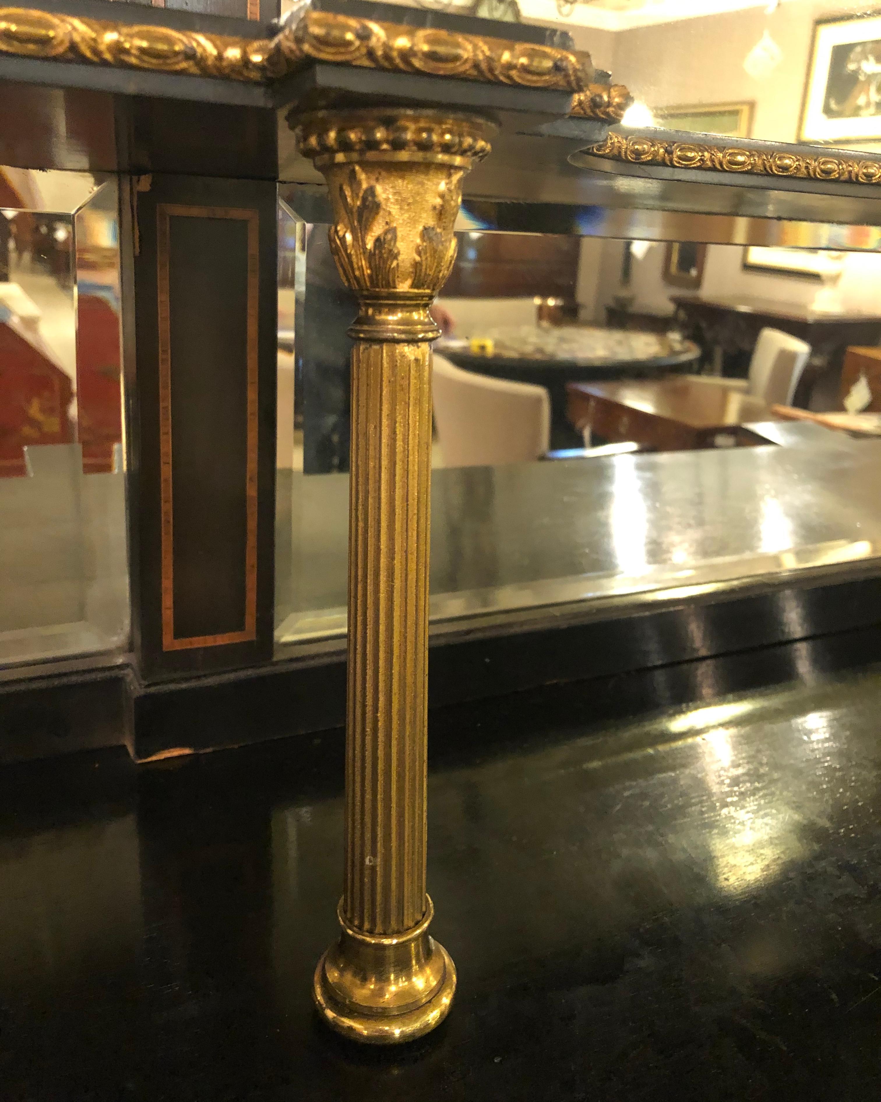 19th Century Ebonized Bronze Mounted Sideboard Vitrine with Matching Mirror 7