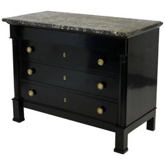 19th Century Ebonized French Commode