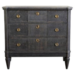 19th Century Ebonized Gustavian Style Commode