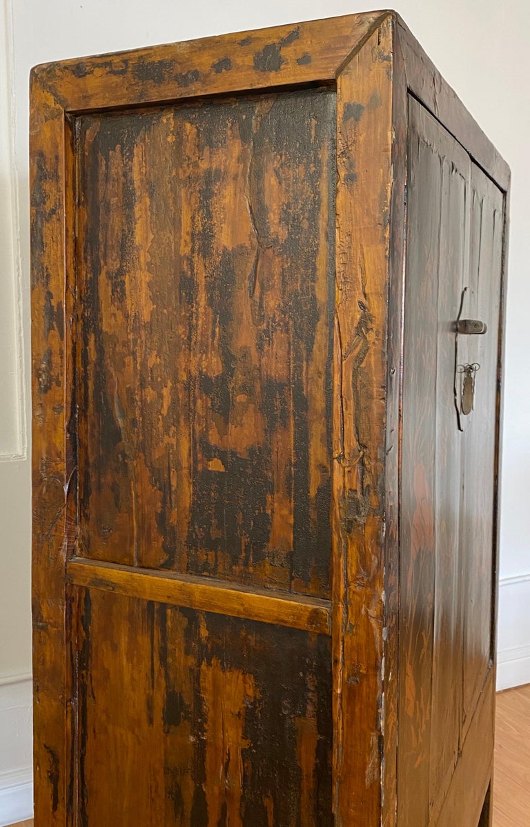 19th Century Ebonized Hand Painted Chinese Tansu For Sale at 1stDibs