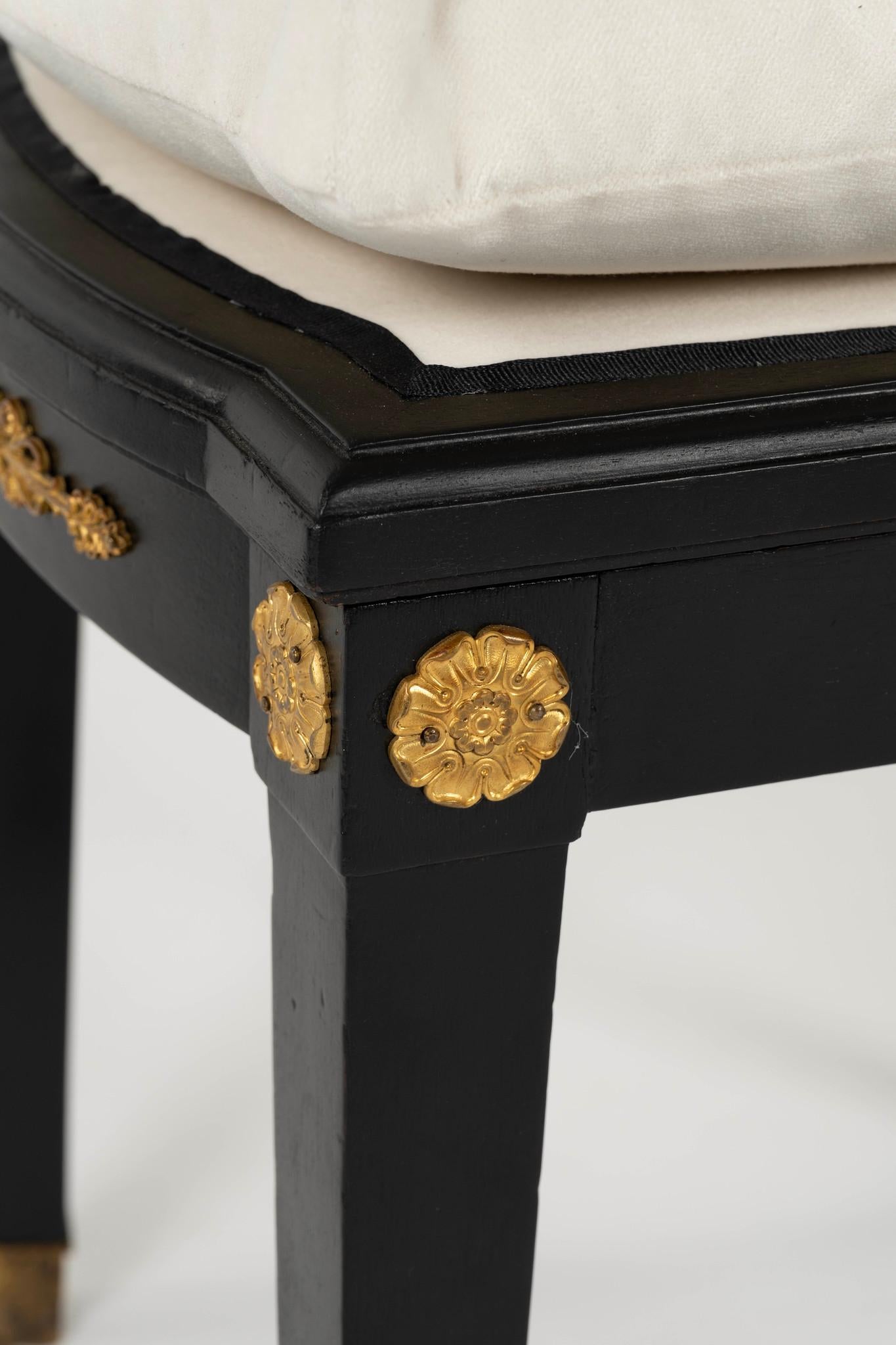 19th Century Ebonized Italian Empire Style Side Chair For Sale 7